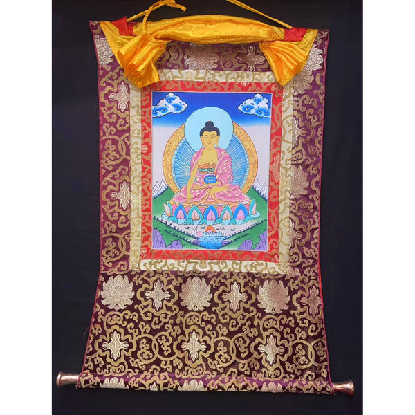 Shakyamuni Buddha Thangka - Silk Framed