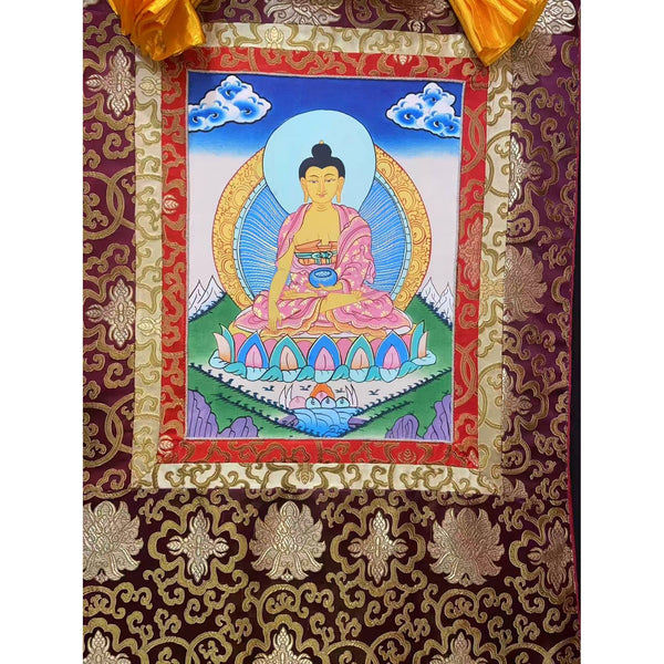 Shakyamuni Buddha Thangka - Silk Framed