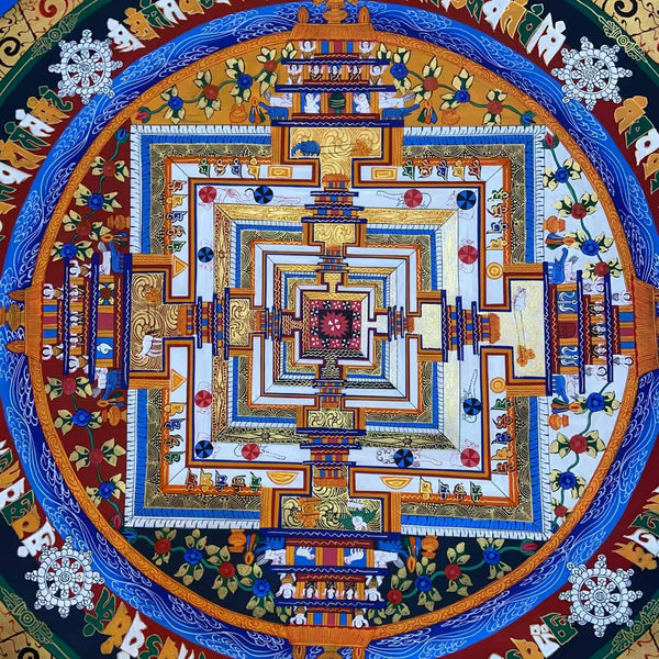 Kalachakra Mandala Large Tibetan Thangka Painting