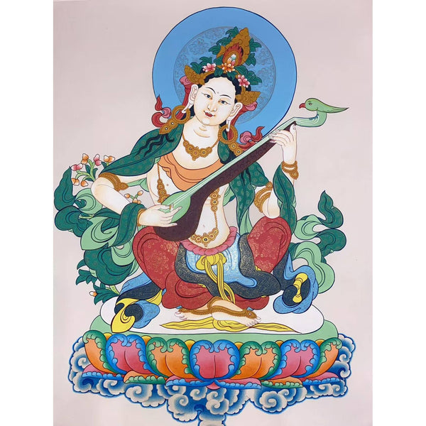Goddess Saraswati Thangka