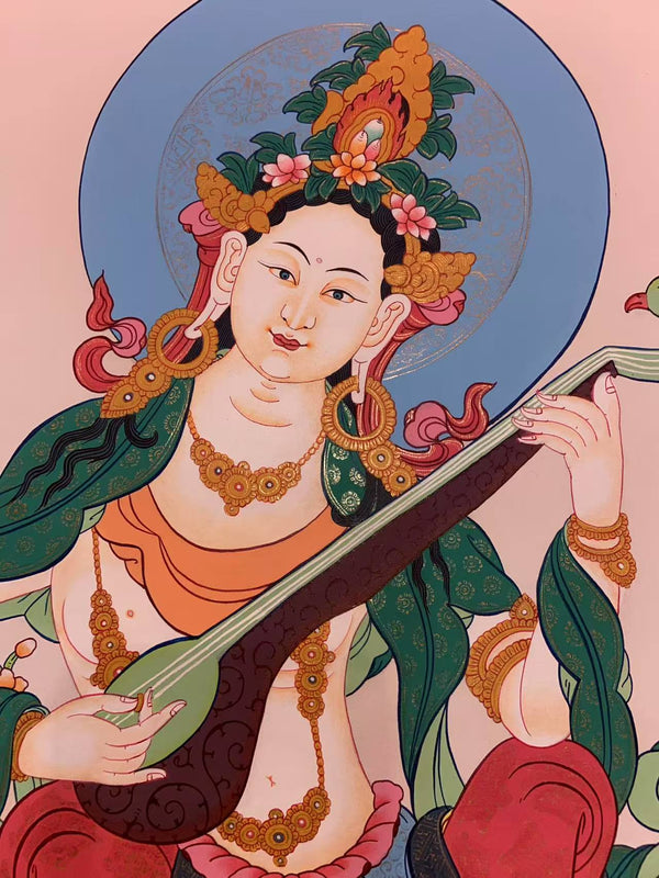 Goddess Saraswati Thangka