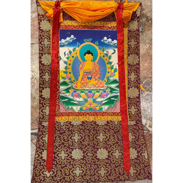 Shakyamuni Buddha Thangka - Silk Framed