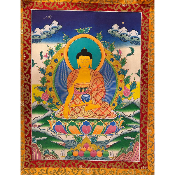 Shakyamuni Buddha Thangka - Silk Framed