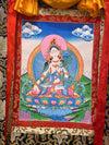 White Tara Thangka - Silk Framed