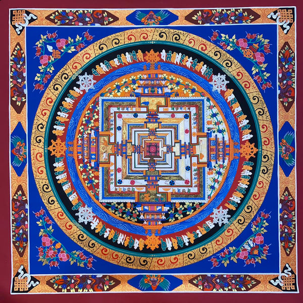 Kalachakra Mandala Large Tibetan Thangka Painting