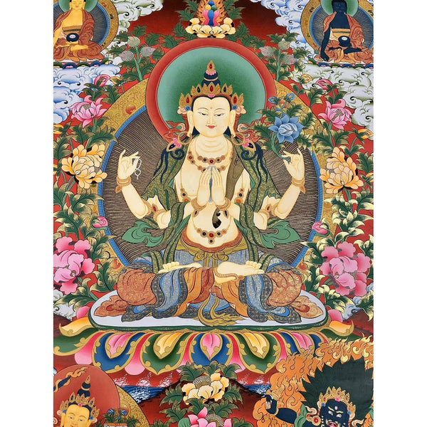Chenrezig Masterpiece Large Thangka Painting