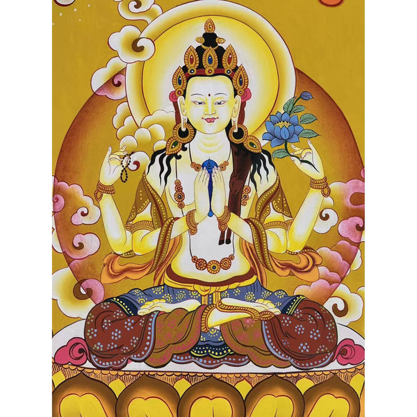 Chenrezig Masterpiece Thangka Painting
