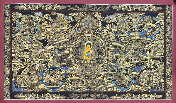 Buddha Life Story Thangka