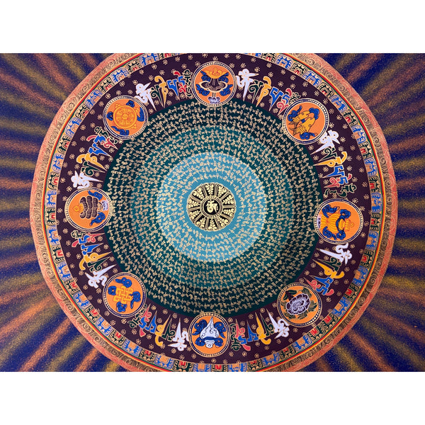 Om Mantra Mandala Large Thangka