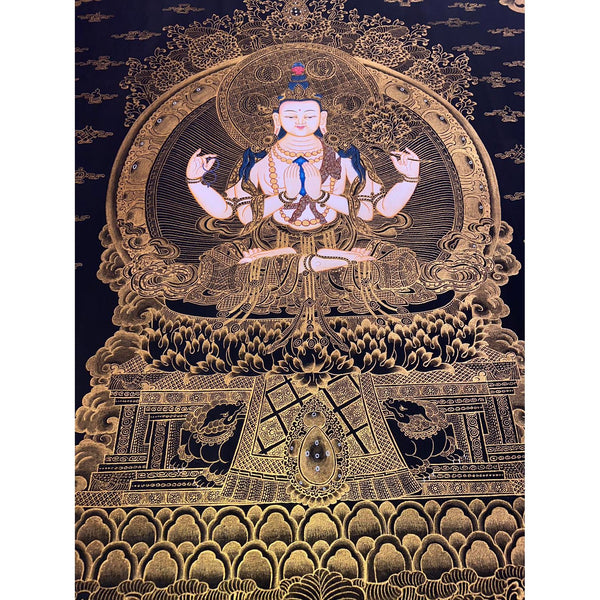 Chenrezig Masterpiece Thangka Painting