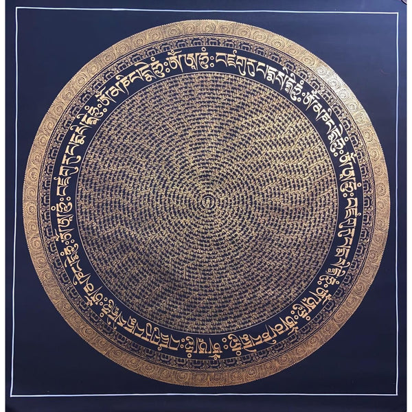 Om Mantra Mandala Large Thangka