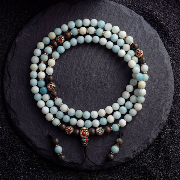 Amazonite Calming Mala - Art Of Tibet