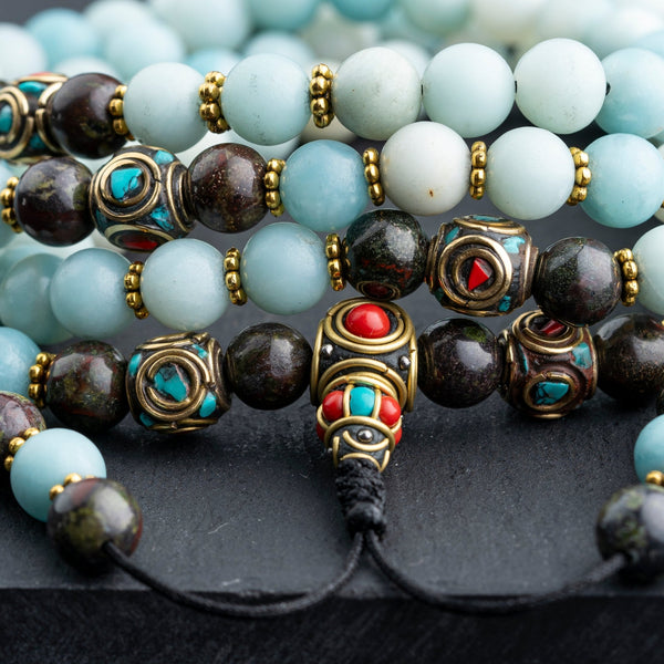 Amazonite Calming Mala - Art Of Tibet
