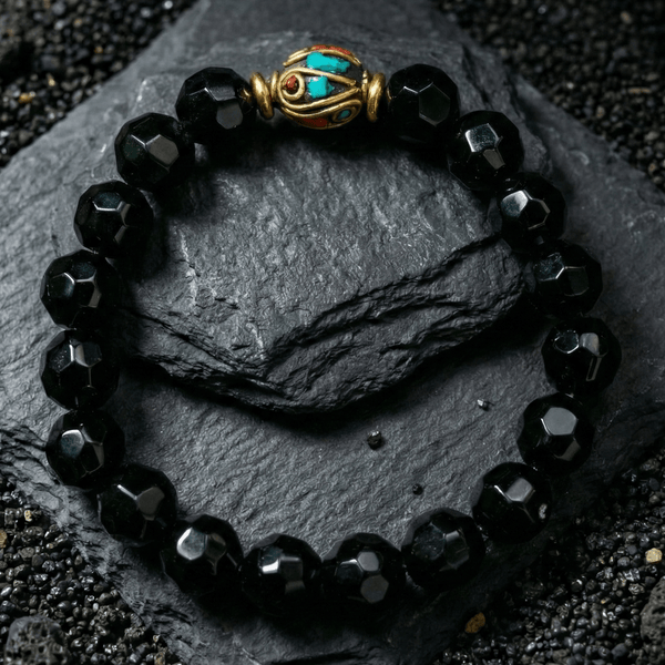 Black Onyx Diamond Cut Bracelet - Art Of Tibet