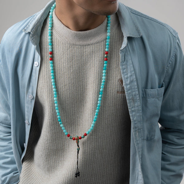 Blue Chalcedony Balance Mala - Art Of Tibet