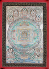 Chenrezig Mandala Silver Thangka - Art Of Tibet