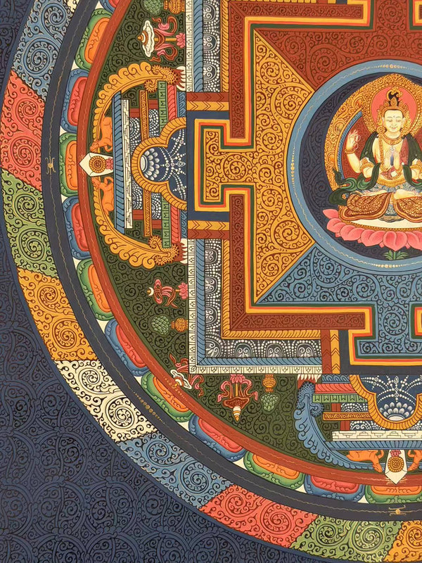 Chenrezig Mandala Thangka - Art Of Tibet