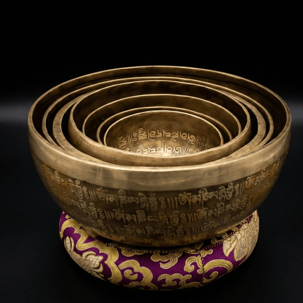Full Mantra Chakra Notes Sets of Seven Singing Bowl - Art Of Tibet