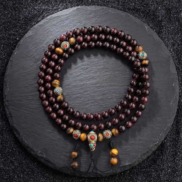 Garnet Manifestation Mala - Art Of Tibet