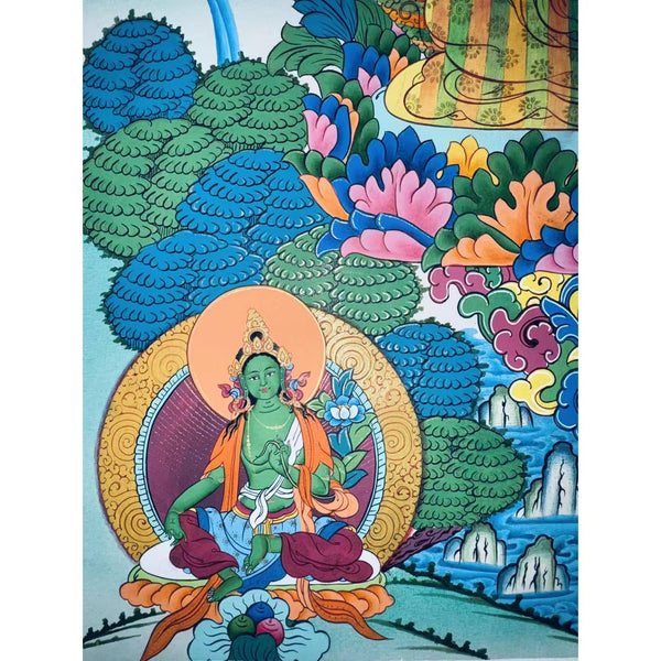 Guru Rinpoche Padmasambhava Rainbow Body Thangka - Art Of Tibet