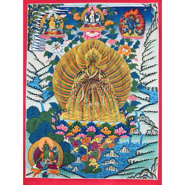 Guru Rinpoche Padmasambhava Rainbow Body Thangka - Art Of Tibet