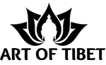 Logo of 'Art of Tibet' with a stylized lotus flower and Buddha figure on a white background.