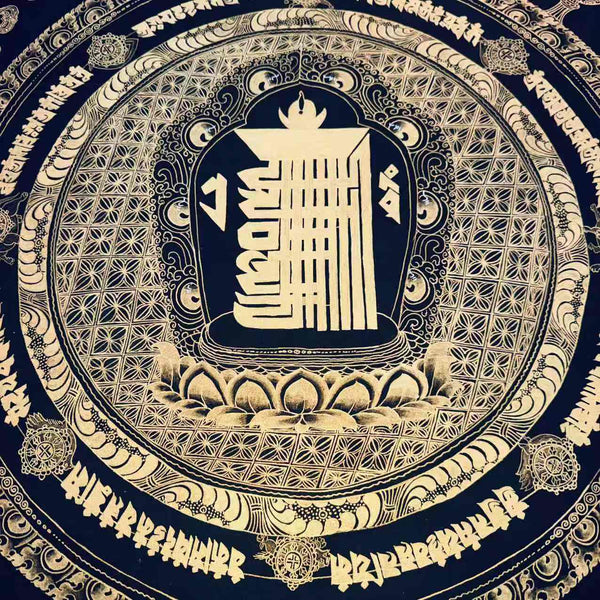 Kalachakra Alphabet Tibetan Thangka Painting - Art Of Tibet