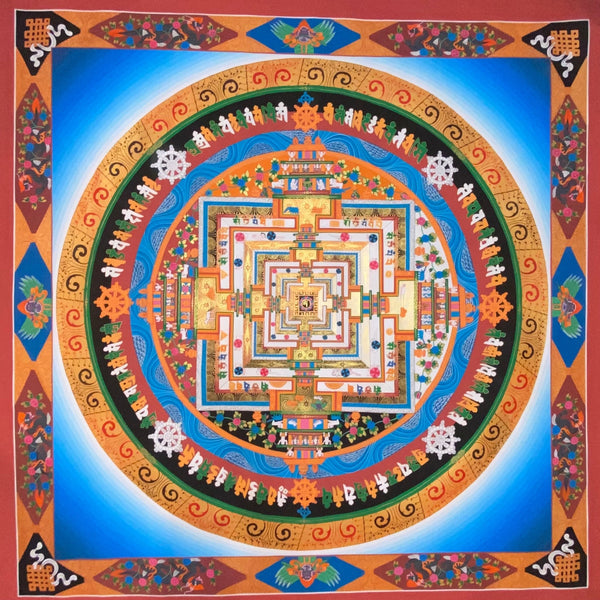 Kalachakra Mandala Large Tibetan Thangka Painting - Art Of Tibet