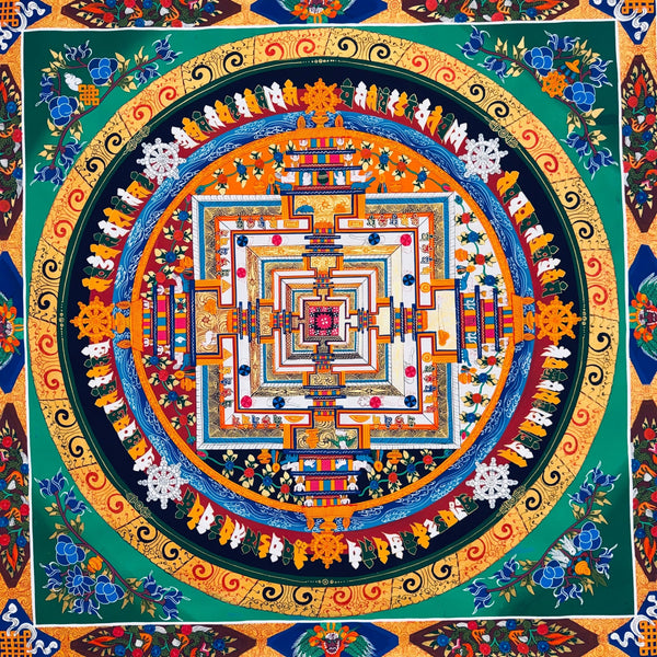 Kalachakra Mandala Large Tibetan Thangka Painting - Art Of Tibet