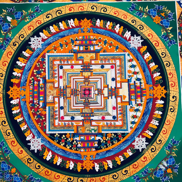 Kalachakra Mandala Large Tibetan Thangka Painting - Art Of Tibet