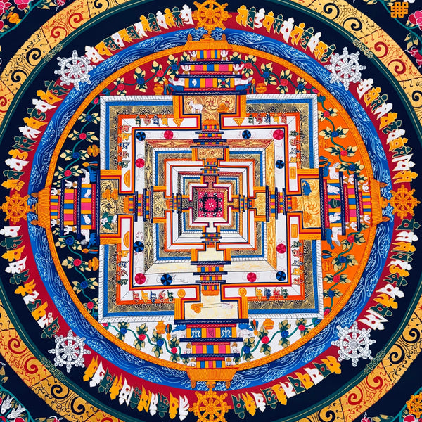 Kalachakra Mandala Large Tibetan Thangka Painting - Art Of Tibet