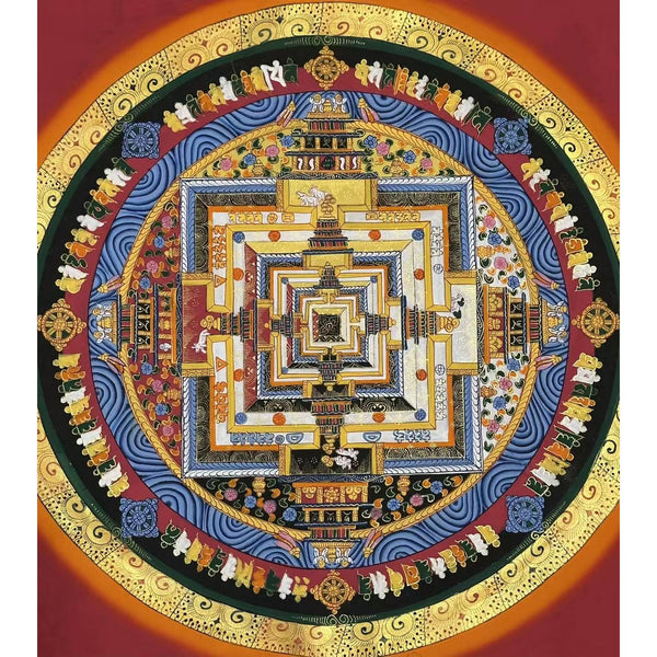 Kalachakra Mandala Tibetan Thangka Painting - Silk Framed - Art Of Tibet
