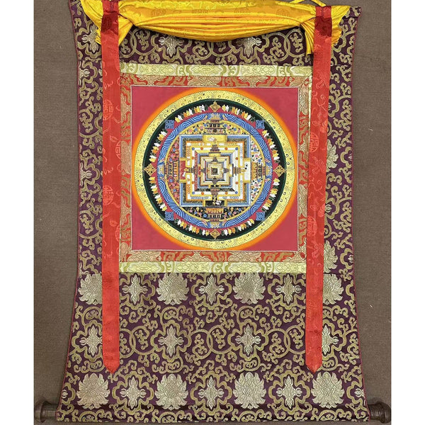 Kalachakra Mandala Tibetan Thangka Painting - Silk Framed - Art Of Tibet