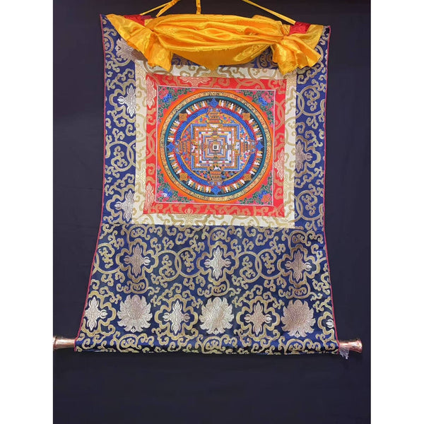 Kalachakra Mandala Tibetan Thangka Painting - Silk Framed - Art Of Tibet