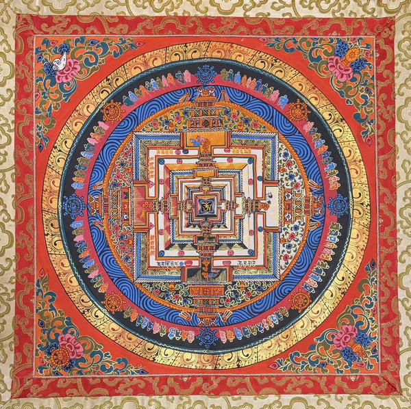 Kalachakra Mandala Tibetan Thangka Painting - Silk Framed - Art Of Tibet
