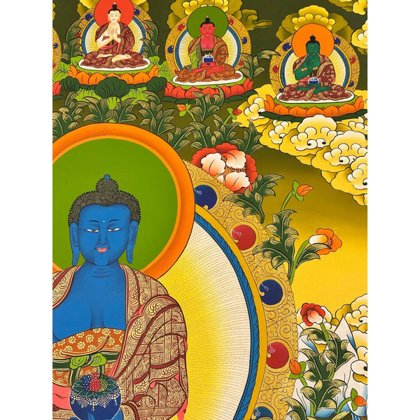 Medicine Buddha Large Thangka - Art Of Tibet