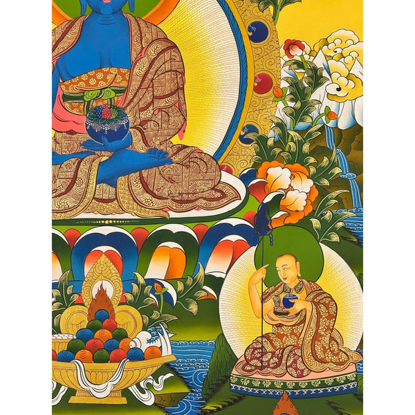 Medicine Buddha Large Thangka - Art Of Tibet