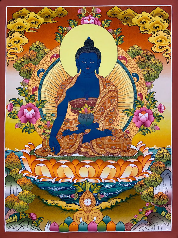 Medicine Buddha Thangka - Art Of Tibet