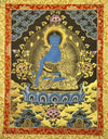 Medicine Buddha Thangka - Silk Framed - Art Of Tibet