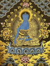 Medicine Buddha Thangka - Silk Framed - Art Of Tibet