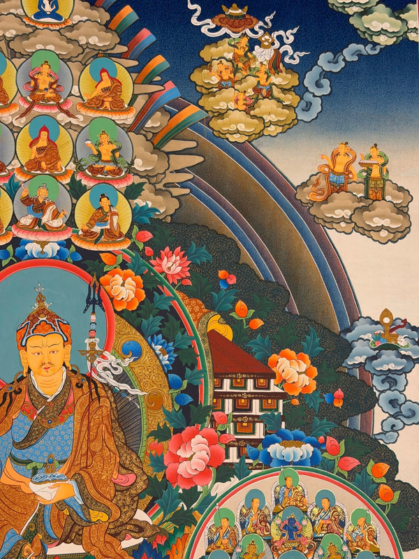 Nyingma Dudjom Tersar Refuge Tree Thangka - Art Of Tibet