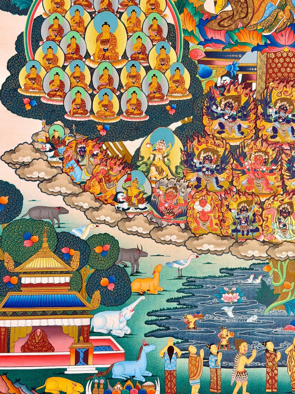Nyingma Dudjom Tersar Refuge Tree Thangka - Art Of Tibet