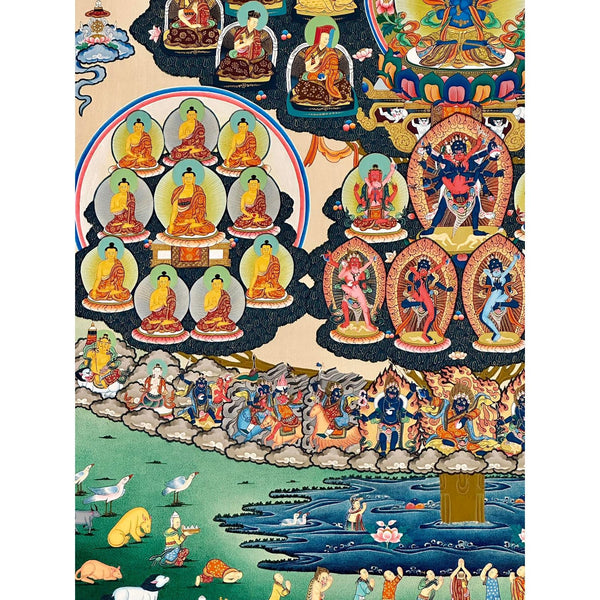 Nyingma Dudjom Tersar Refuge Tree Thangka - Art Of Tibet