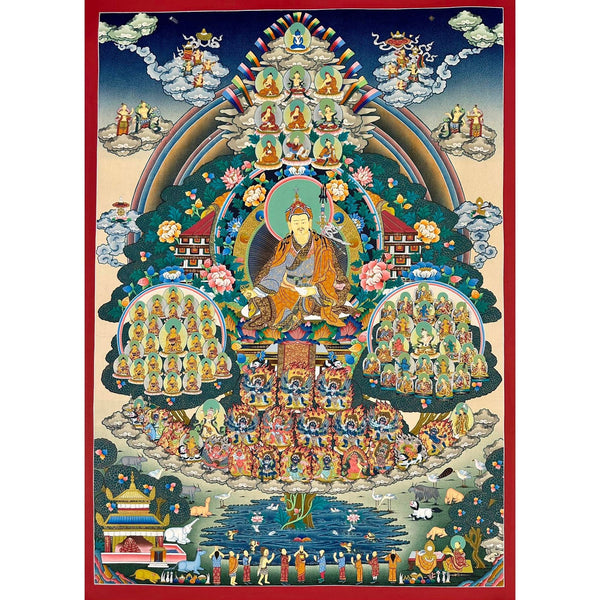 Nyingma Dudjom Tersar Refuge Tree Thangka - Art Of Tibet
