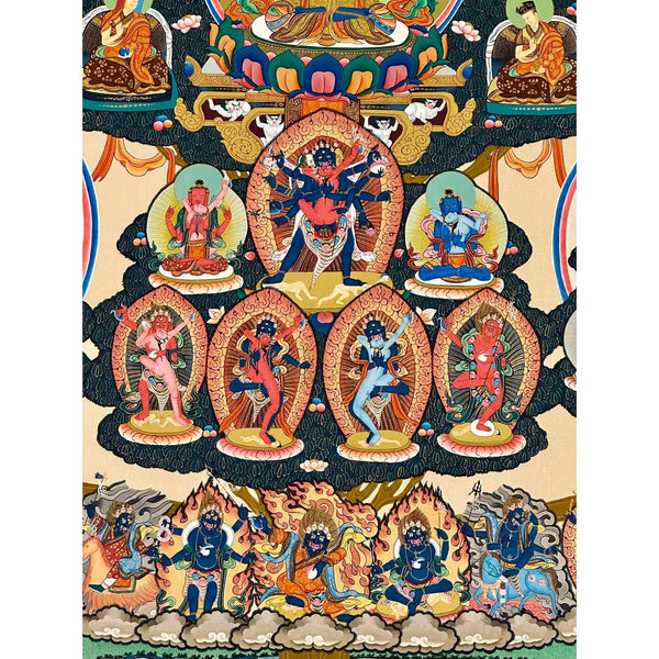 Nyingma Dudjom Tersar Refuge Tree Thangka - Art Of Tibet