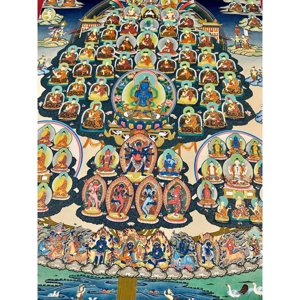 Nyingma Dudjom Tersar Refuge Tree Thangka - Art Of Tibet