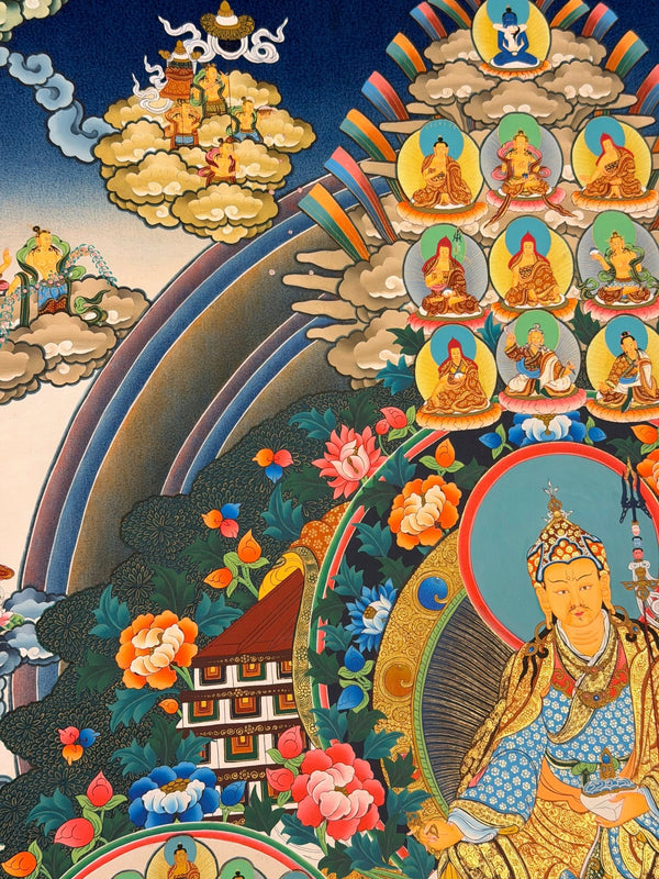 Nyingma Dudjom Tersar Refuge Tree Thangka - Art Of Tibet