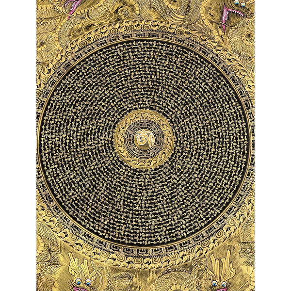 Om Mantra Mandala Large Thangka - Art Of Tibet