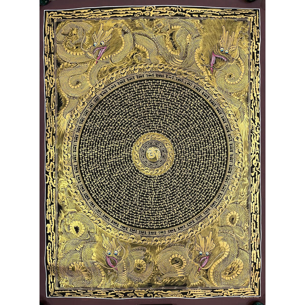 Om Mantra Mandala Large Thangka - Art Of Tibet