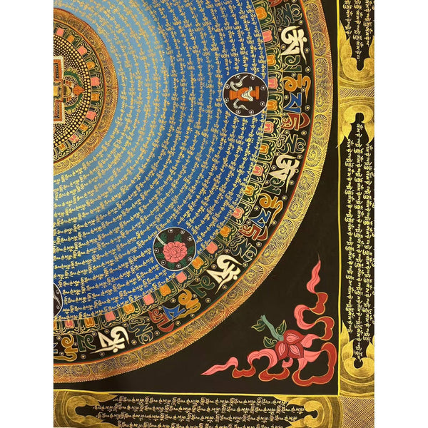Om Mantra Mandala Large Thangka - Art Of Tibet